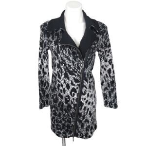 Chico's Animal Zip-up Sweater Jacket Size S/4